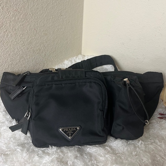 Prada Enameled Metal Triangle Belt Bag - Picture 1 of 7